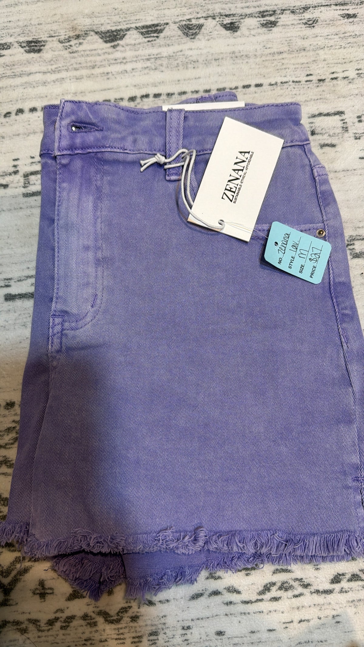 Raw Hem Shorts - Lavender