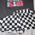 CHECKERED SHORTS: Black/White