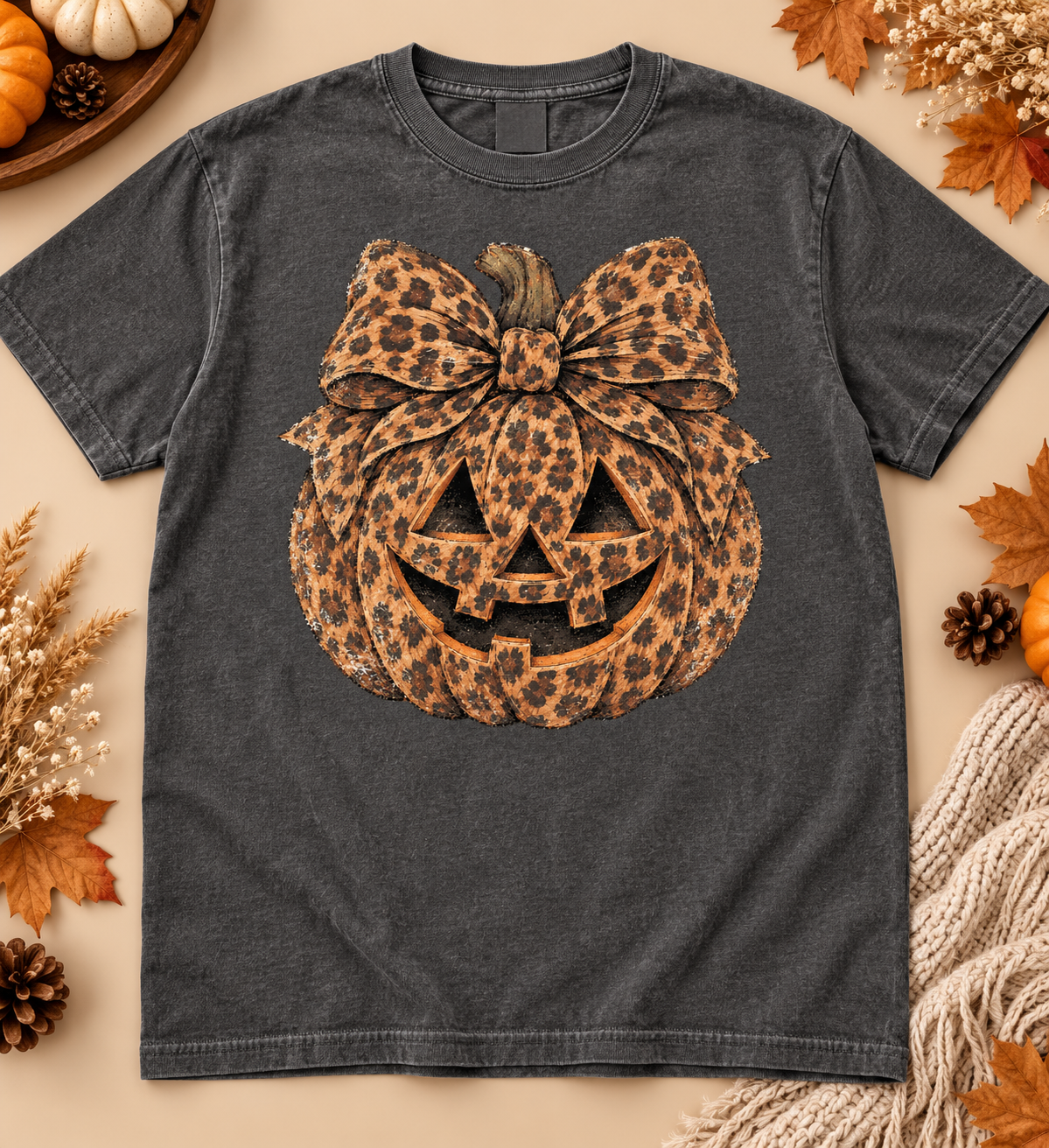 Leopard Pumpkin Bow