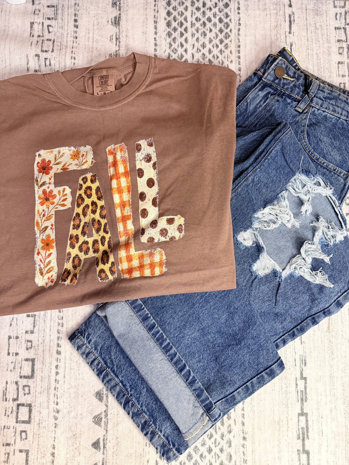 Fall Mixed Print Comfort Colors Tee | PREORDER
