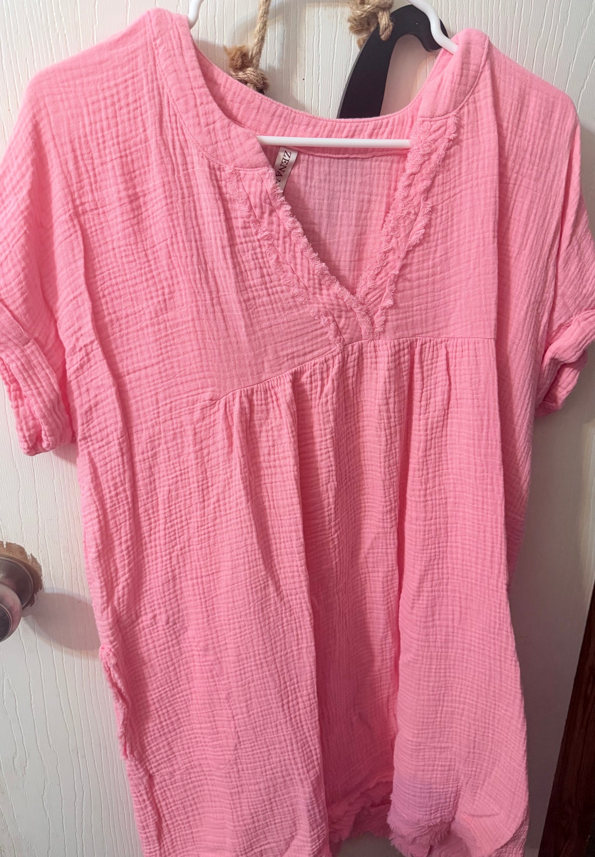 Gauze Raw Edge Dress