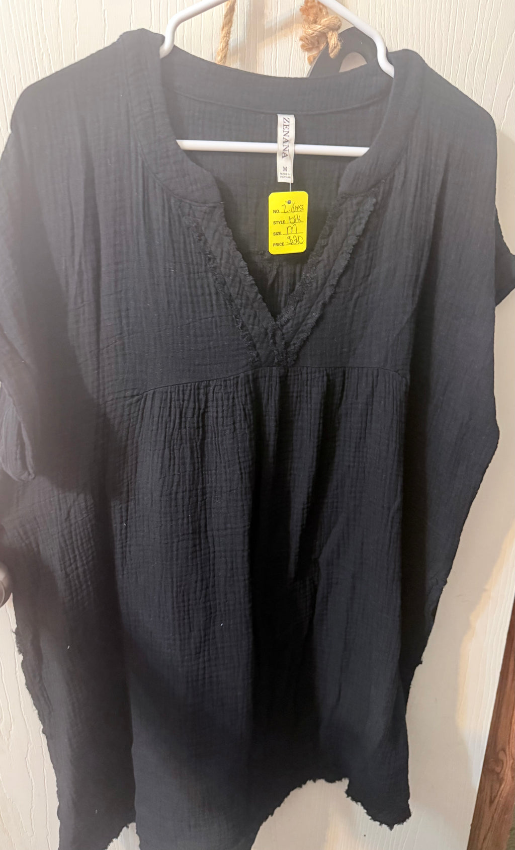Gauze Raw Edge Dress
