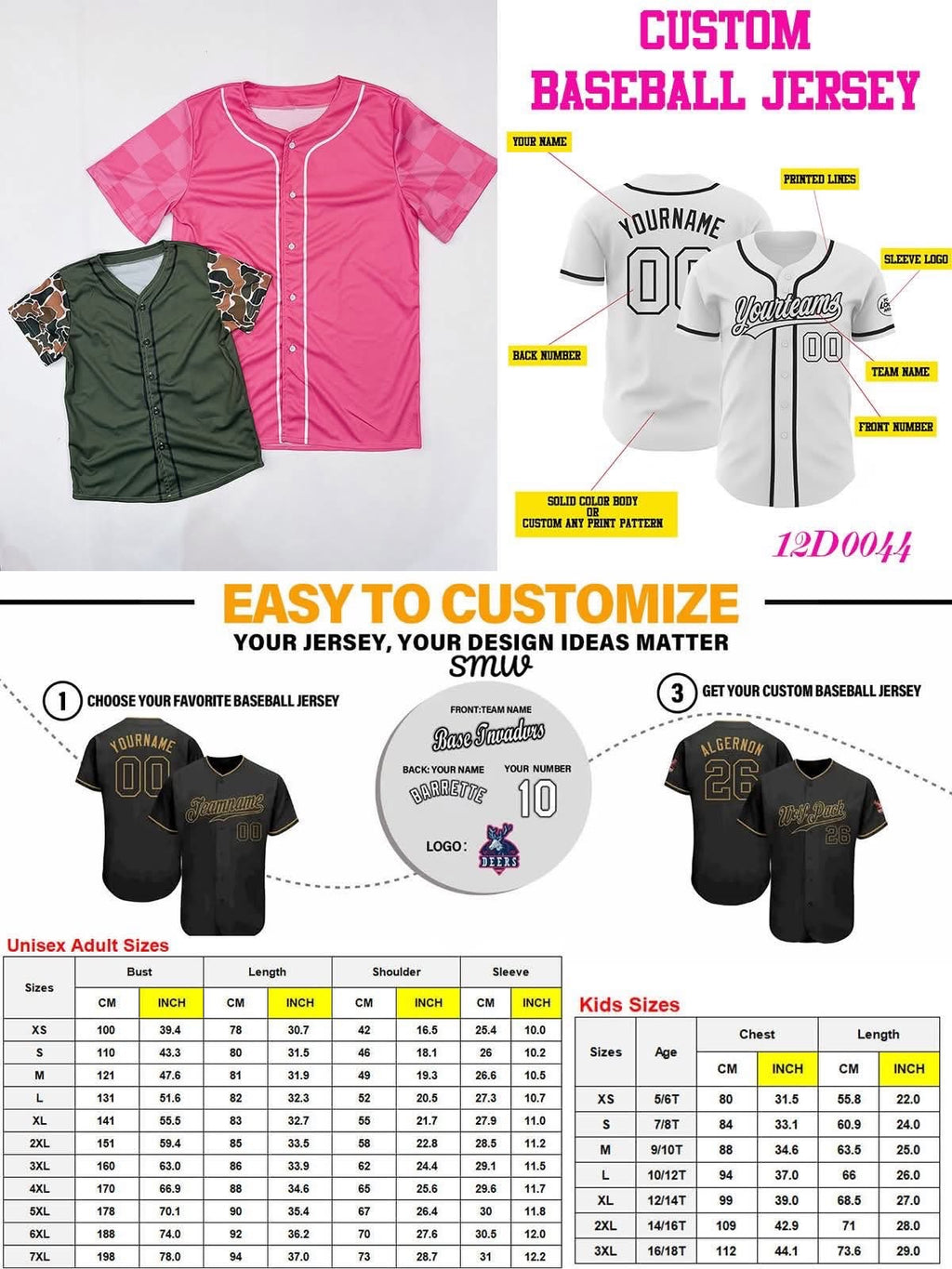 Fully Custom Baseball Jersey-Adults