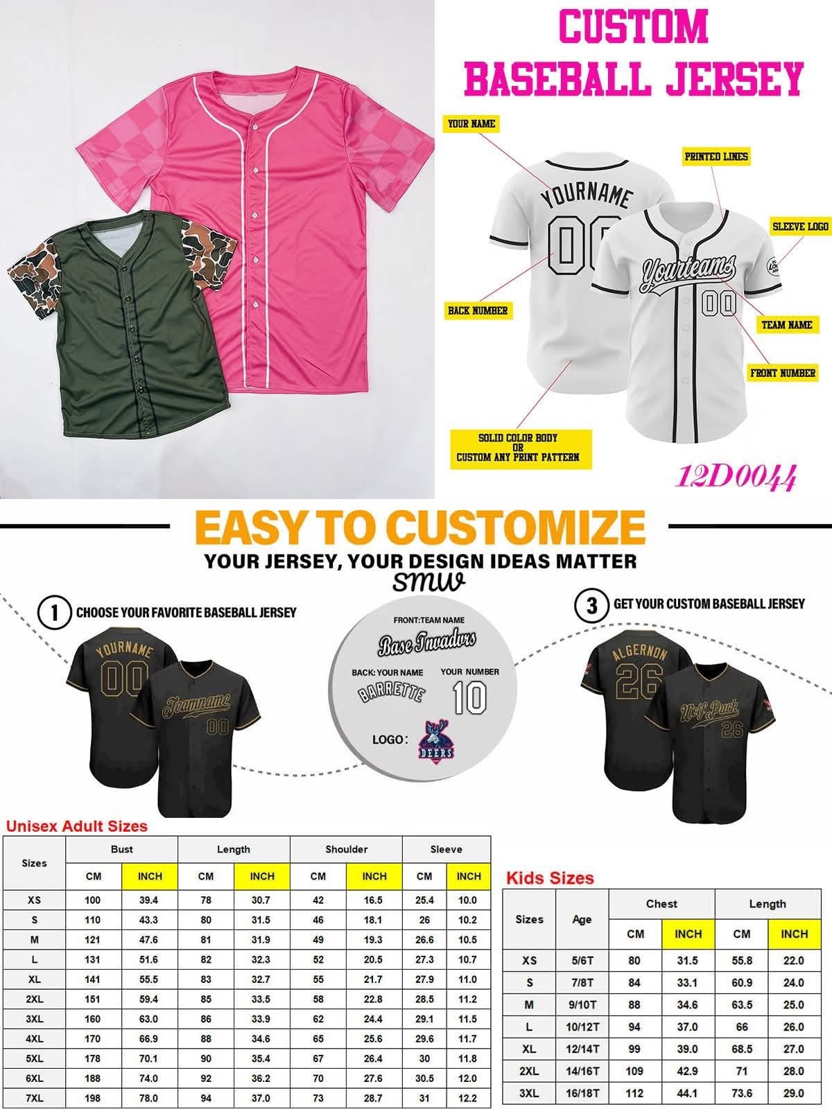 Fully Custom Baseball Jersey-Adults
