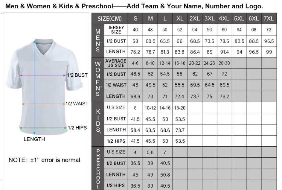 Fully Custom Football Jerseys-Adults